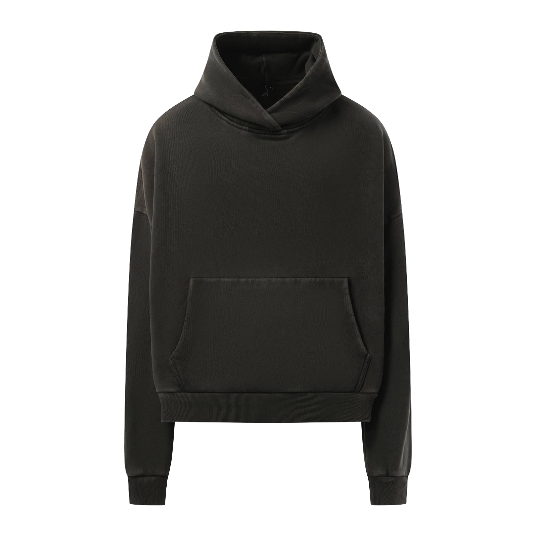HEAVY HOOD IN WASHED BLACK
