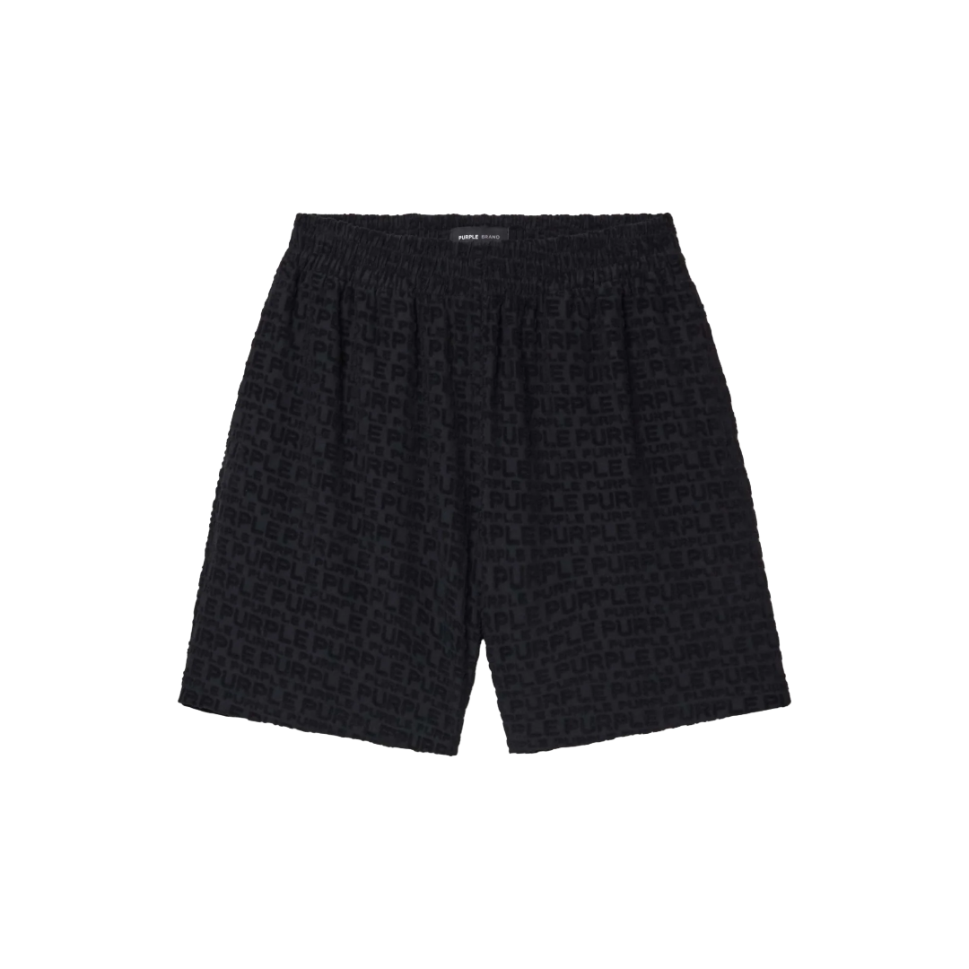 TERRY JACQUARD SHORTS BLACK