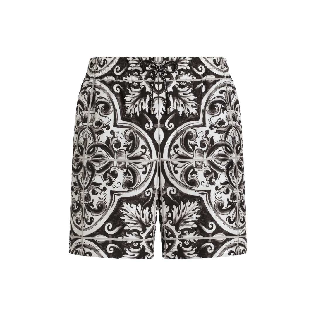 MAJOLICA PRINT MEDIUM SWIM BOXER SHORTS