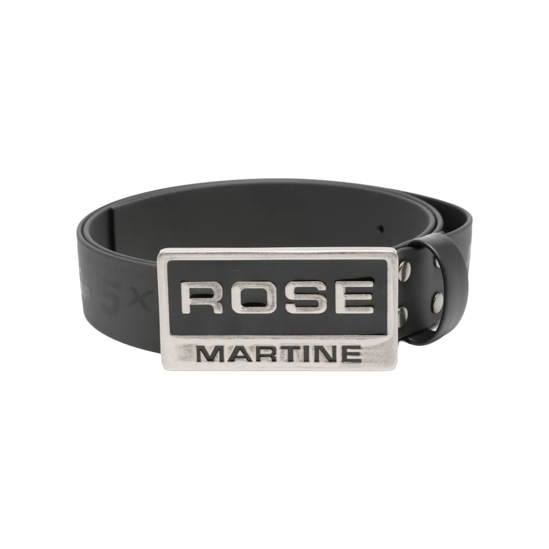 BLACK LOGO BUCKLE BELT RUBBER